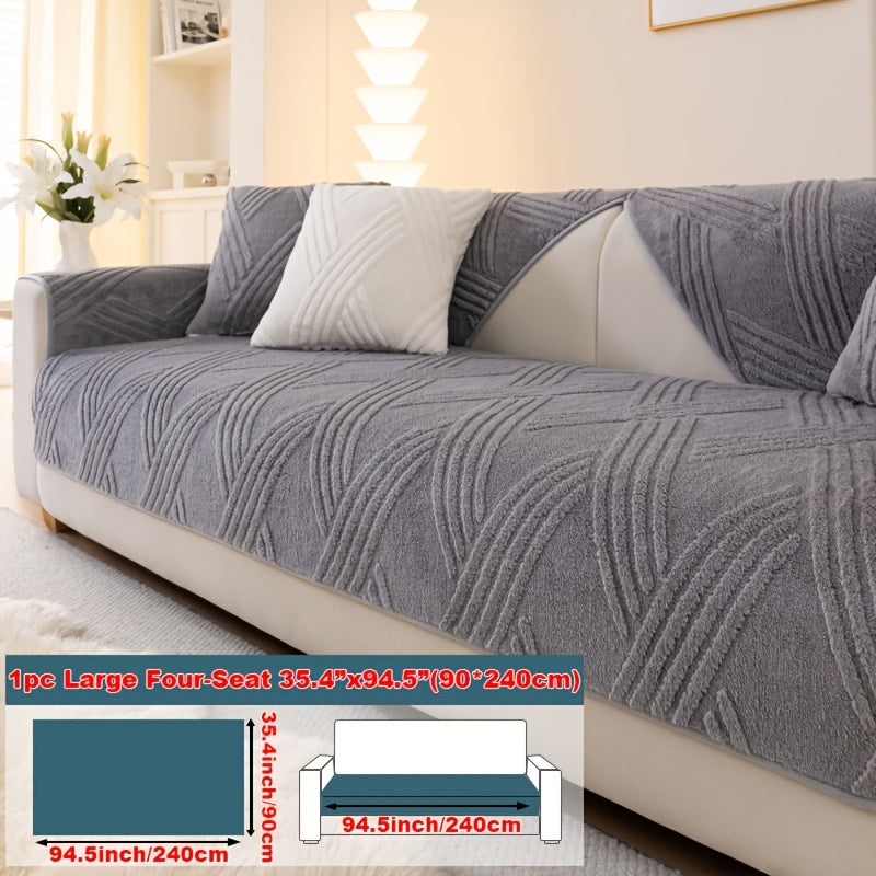 1pc Thick Plush Sofa Cushion Compatible for Sofa Types (1\u002F2\u002F3\u002F4-Seater, Loveseat, Sectional) - Modern Diagonal, Pet-Friendly, Scratch-Resistant Anti-Slip Cushion, Machine Washable Soft Cushion for Sofa Upgrade