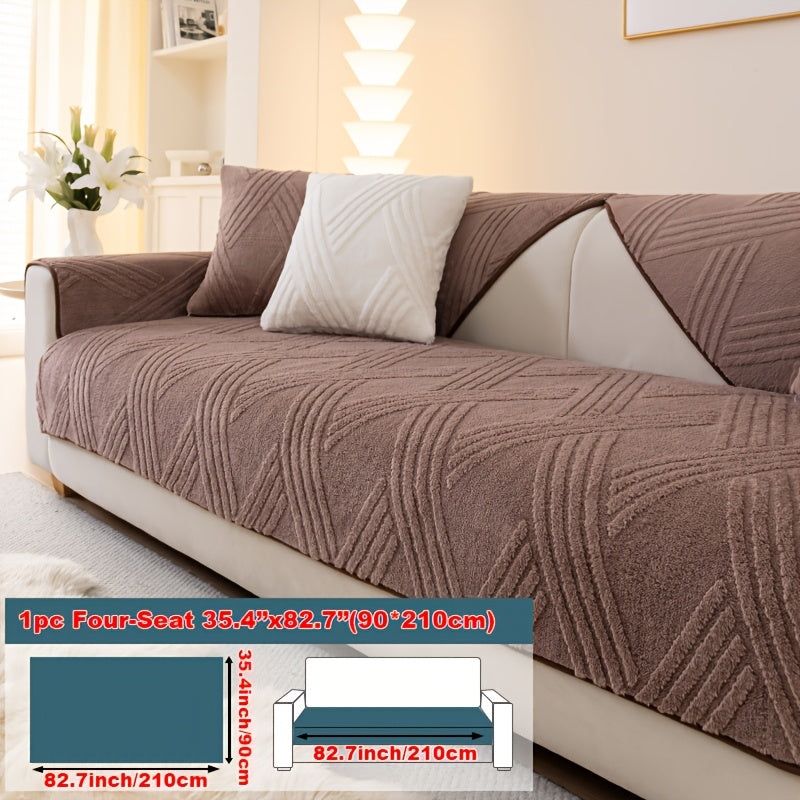 1pc Thick Plush Sofa Cushion Compatible for Sofa Types (1\u002F2\u002F3\u002F4-Seater, Loveseat, Sectional) - Modern Diagonal, Pet-Friendly, Scratch-Resistant Anti-Slip Cushion, Machine Washable Soft Cushion for Sofa Upgrade