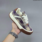Louis Vuitton Trainer Low Sneaker in Purple and Beige Check