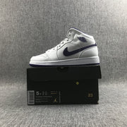 Air Jordan 1 Mid White Purple Sneakers 332148-137