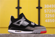 Air Jordan 4 Black Grey Red Sneakers AQ9129-412