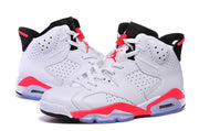 Air Jordan 6 High White and Infrared Basketball Sneakers