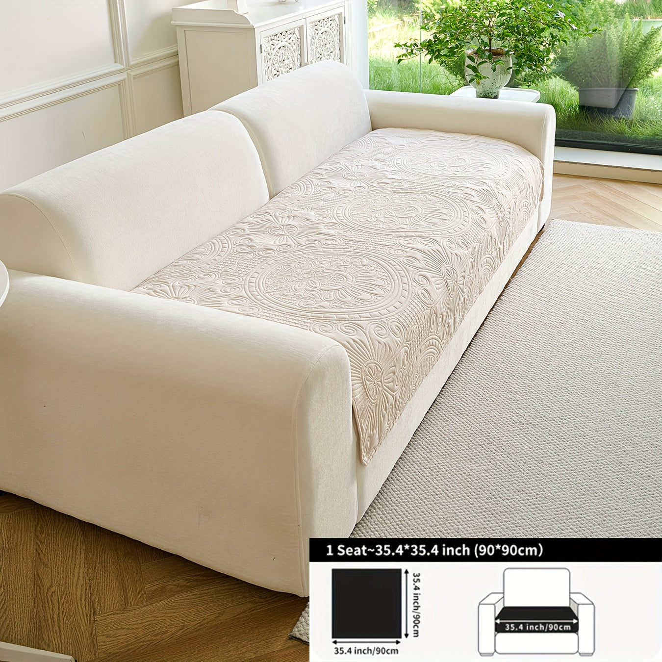 - (Yuanxin) a Single Solid Color Sofa Cushion, Featuring a Modern Ultrasonic Embossing Design, Available in Various Styles And Sizes Suitable for Different Settings, a Universal Non-Slip Sofa Cover for All Seasons, And a Furniture Protection Cover