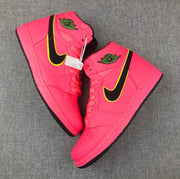 Air Jordan 1 Mid Sneakers Pink Black Volt AQ9131-600