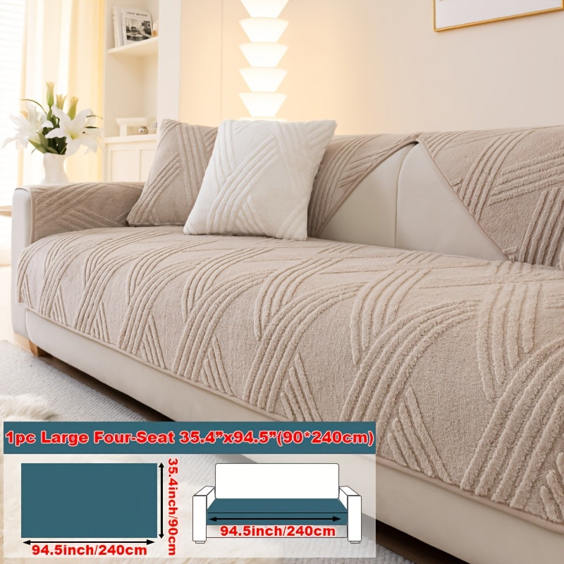 1pc Thick Plush Sofa Cushion Compatible for Sofa Types (1\u002F2\u002F3\u002F4-Seater, Loveseat, Sectional) - Modern Diagonal, Pet-Friendly, Scratch-Resistant Anti-Slip Cushion, Machine Washable Soft Cushion for Sofa Upgrade