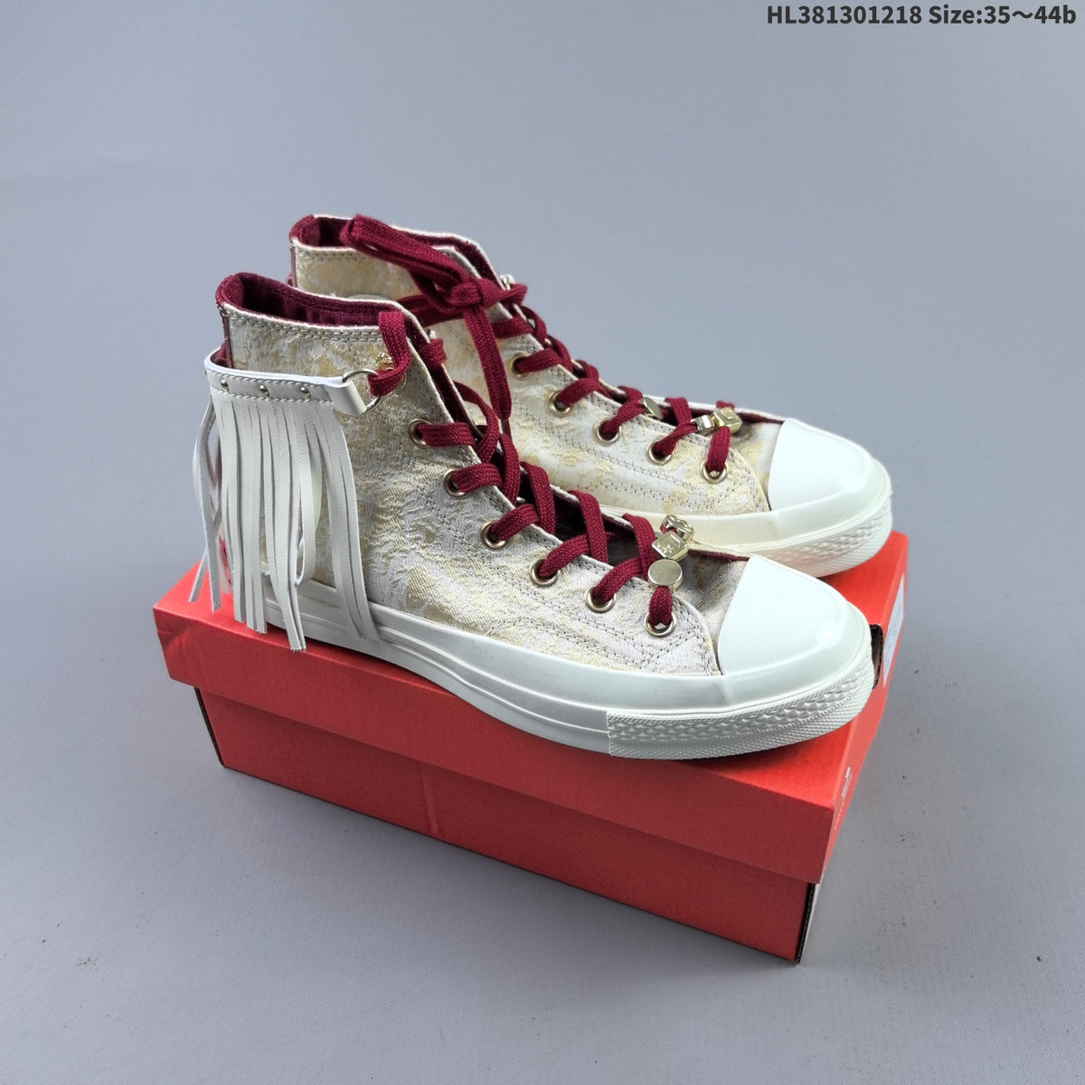 Converse Chuck 70 High-Top Sneakers, Gold and Burgundy