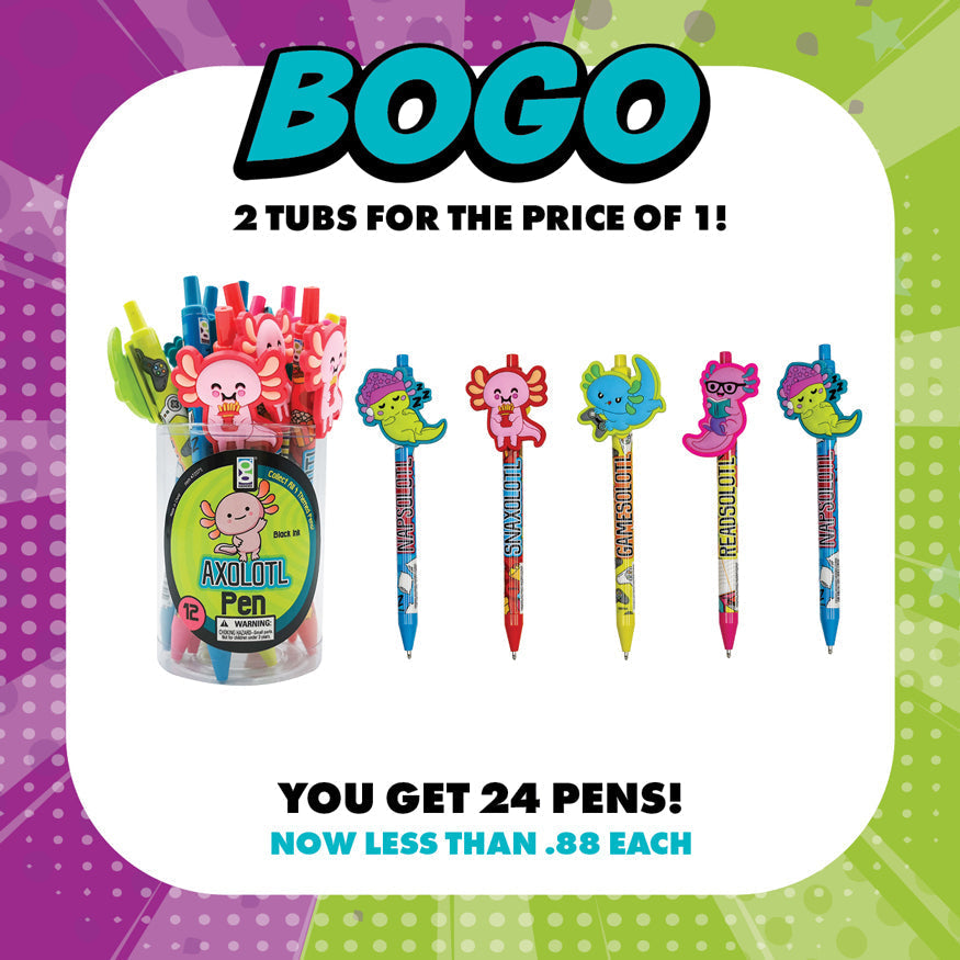  Axolotl Character Clip Pen - BOGO Bundle