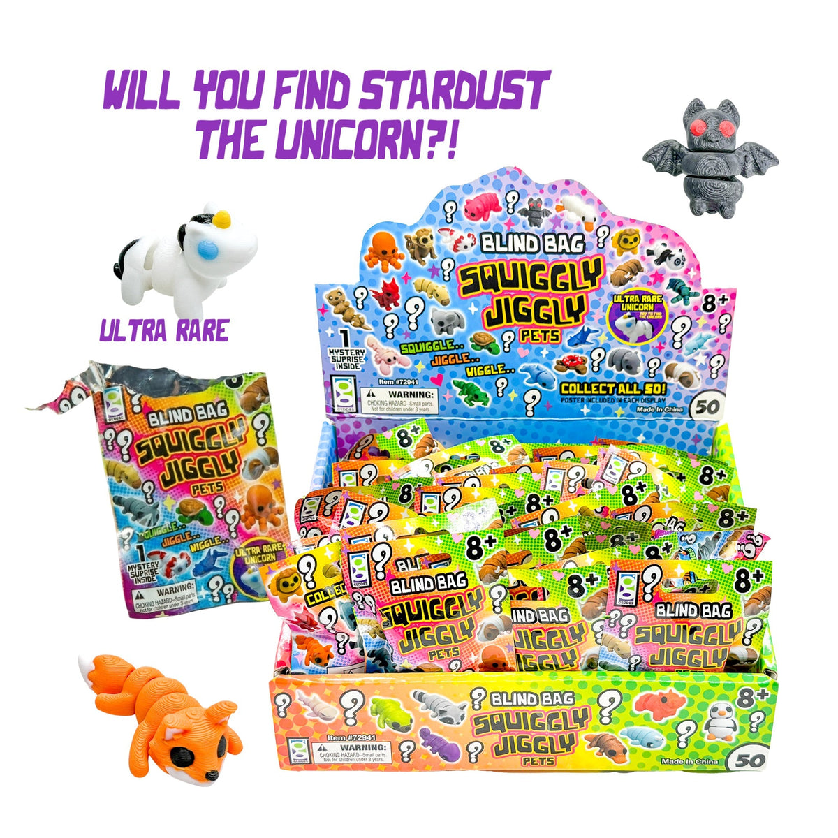 3D Printed Squiggly Jiggly Pets - Blind Bag Assortment