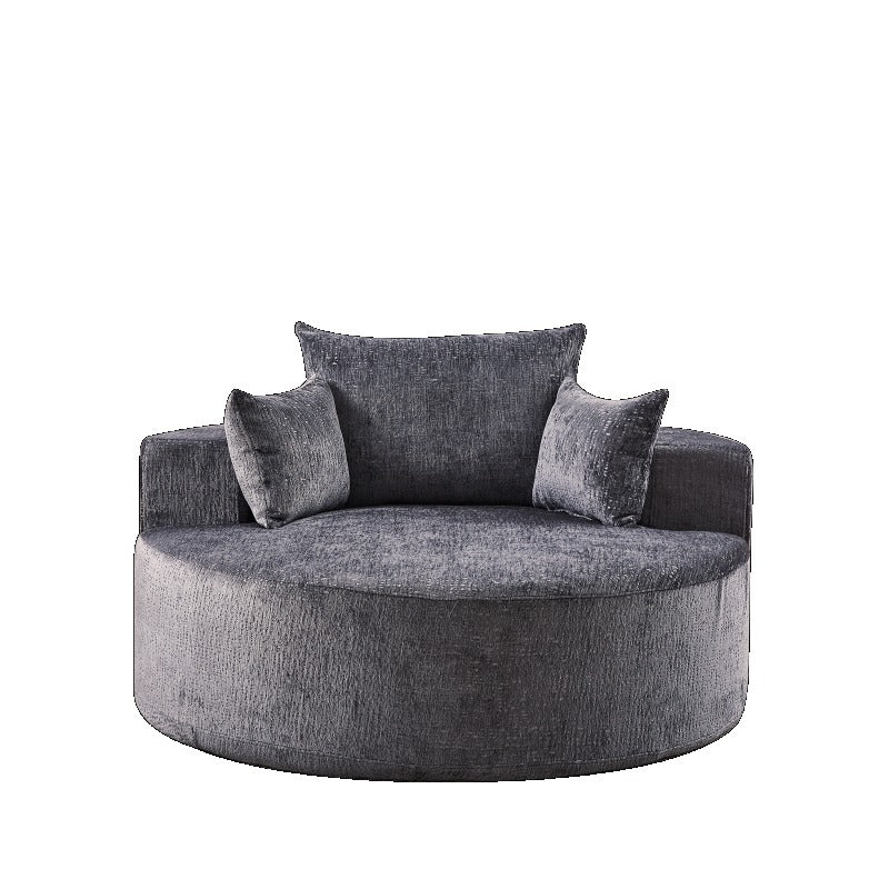 55'L Chenille Sponge Single Sofa No Assembly Required Fluffy Modern Sleeper Chair for Living Room Bedroom Lounge and Projection Room Not a Swivel Chair.