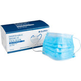 Global Industrial Disposable Medical Face Mask, 3-Ply w/Earloops, ASTM Level 3, Blue, 50/Box (WB732145)