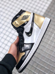 Air Jordan 1 High Gold Toe Black and Gold Sneakers