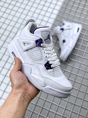 Jordan Air Jordan 4 Court Purple White and Purple Sneakers
