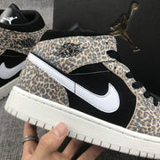 Air Jordan 1 Mid SE GS Leopard Print Sneakers BQ6931-021