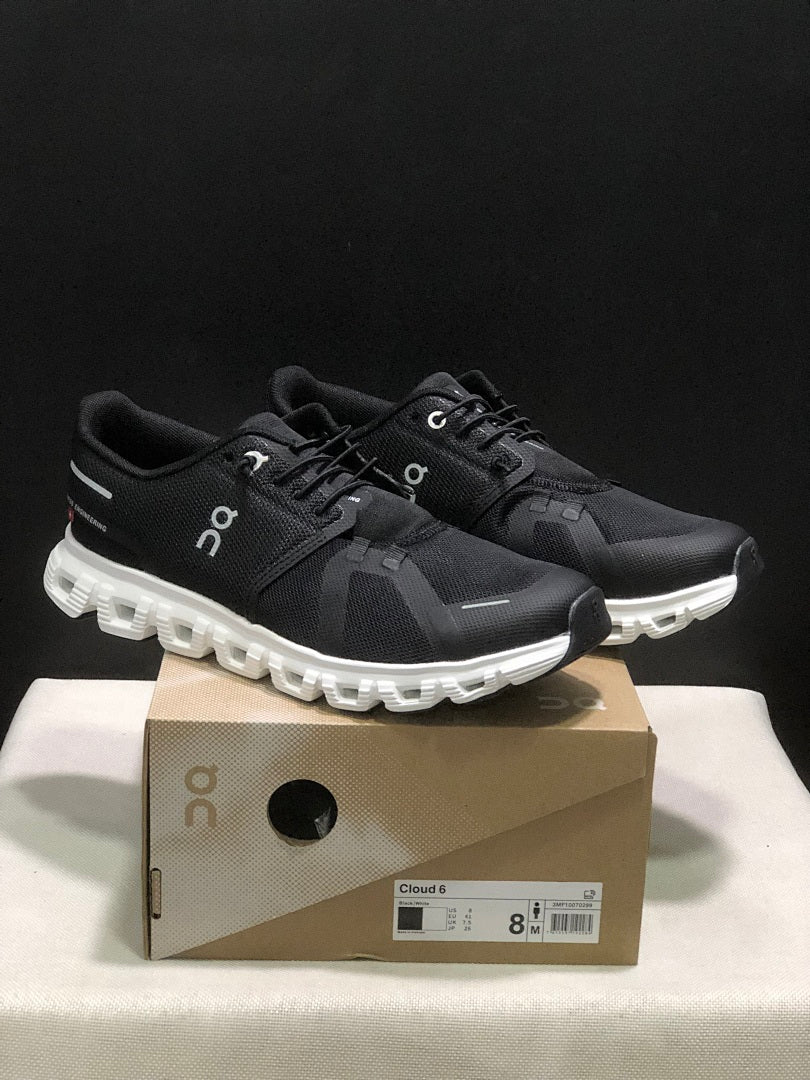 On Cloud 6 Black White Running Sneakers