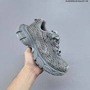 Balenciaga 3XL Fishnet Low-Top Sneakers in Gray