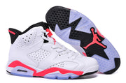 Air Jordan 6 High White and Infrared Basketball Sneakers