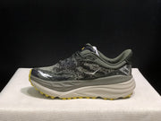 HOKA Stinson 7 Trail Running Shoes, Gray and Yellow