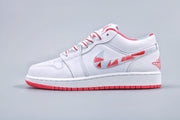 Nike Air Jordan 1 Low White and Pink Women's Sneakers