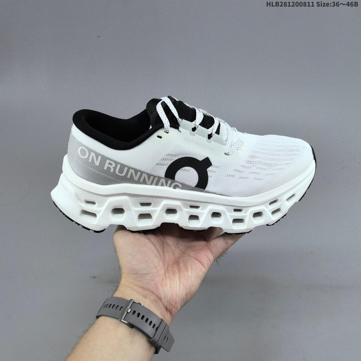 On Cloudmonster 3 Running Shoes White Black