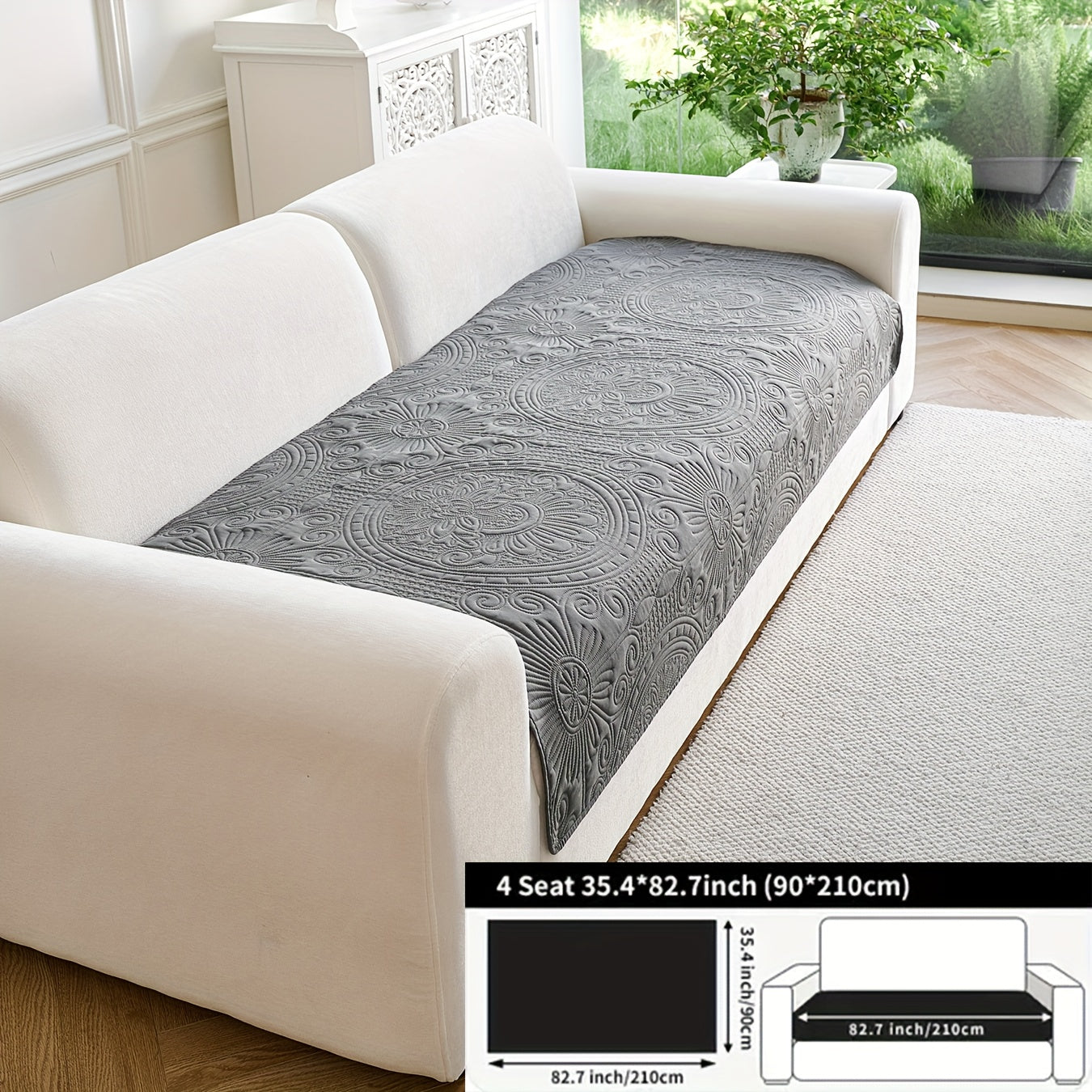 - (Yuanxin) a Single Solid Color Sofa Cushion, Featuring a Modern Ultrasonic Embossing Design, Available in Various Styles And Sizes Suitable for Different Settings, a Universal Non-Slip Sofa Cover for All Seasons, And a Furniture Protection Cover