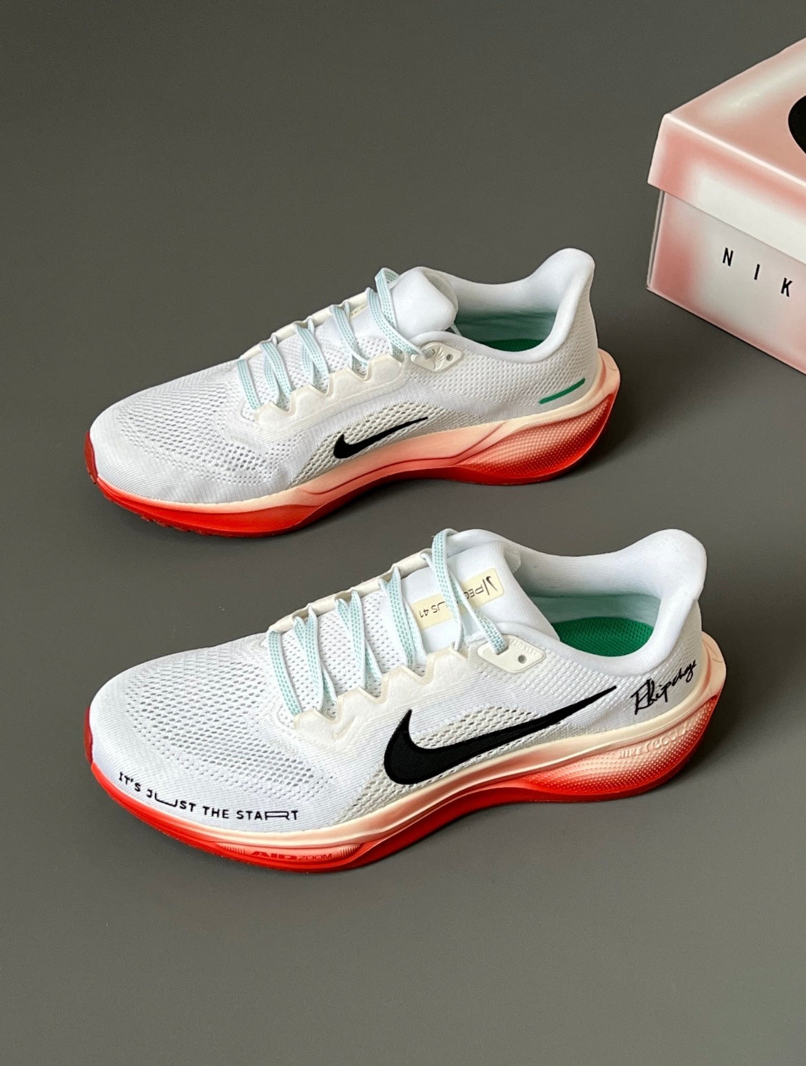 Nike Pegasus 41 Running Shoes White Orange HJ7037-100