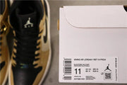 Air Jordan 1 High Premium Black Fossil Pale Ivory Sneakers