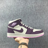 Air Jordan 1 Mid Pink Purple Sneakers 555112-500