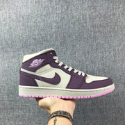 Air Jordan 1 Mid Pink Purple Sneakers 555112-500
