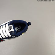 Vans Knu Skool Low-Top Sneakers in Navy Monogram Denim