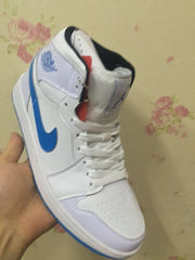 Jordan Air Jordan 1 High White and Royal Blue Sneakers