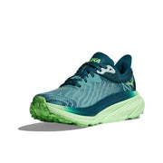 HOKA Challenger 7 Trail Running Shoes Blue Green