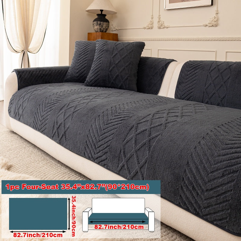 1pc of Multi-Color Plush Sofa Cushion, Cat Scratch Resistant, Machine Washable, Non-Slip Breathable Sofa Cover - First Encounter