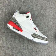 Air Jordan 3 Retro White Red High-Top Sneakers