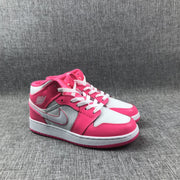 Air Jordan 1 Mid White Pink Sneakers 555112-611