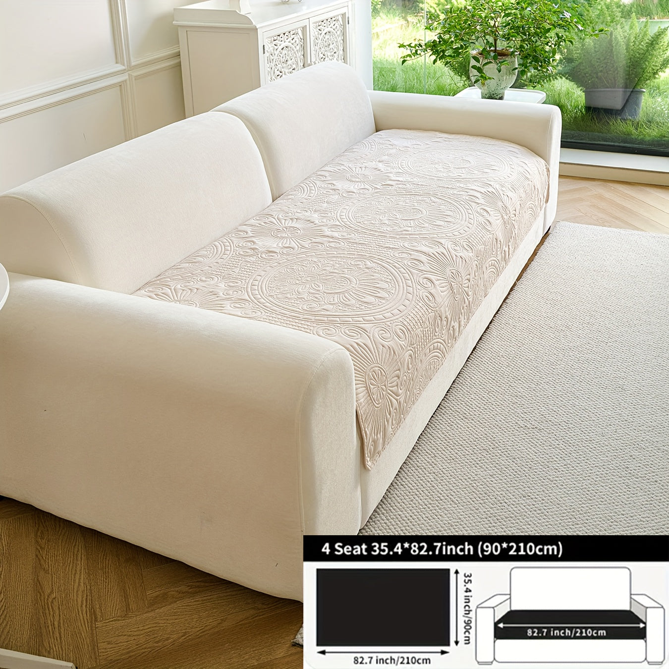 - (Yuanxin) a Single Solid Color Sofa Cushion, Featuring a Modern Ultrasonic Embossing Design, Available in Various Styles And Sizes Suitable for Different Settings, a Universal Non-Slip Sofa Cover for All Seasons, And a Furniture Protection Cover