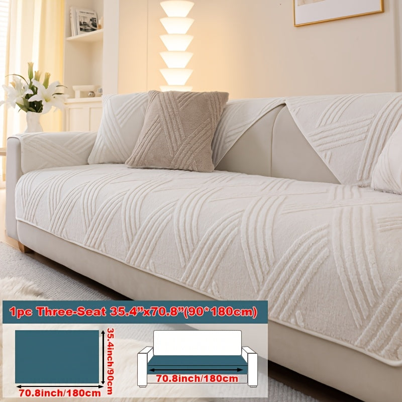 1pc Thick Plush Sofa Cushion Compatible for Sofa Types (1\u002F2\u002F3\u002F4-Seater, Loveseat, Sectional) - Modern Diagonal, Pet-Friendly, Scratch-Resistant Anti-Slip Cushion, Machine Washable Soft Cushion for Sofa Upgrade