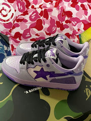 BAPE SK8 Sta Sneakers in White and Purple