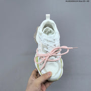 GGCC Chunky Low-Top Sneakers in White and Lime