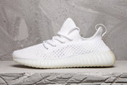 Yeezy 350 V2 White Knit Low-Top Sneakers
