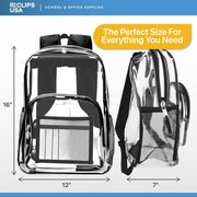 Clear Backpacks 17 Inch – Transparent Bookbags for School, Security, Events – Durable PVC with Reinforced Straps – 24 Pack