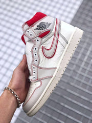 Air Jordan 1 Retro High OG White and Red Sneakers