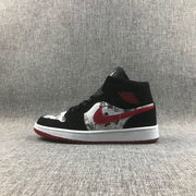 Air Jordan 1 Mid Black Red Sneakers 852542-061
