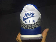 Air Jordan 3 White Blue High-Top Sneakers