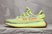 Yeezy Boost 350 V2 Sneakers in Lime Green and Brown