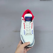 Air Jordan 3 Retro Chalk Track Red White Blue Sneakers