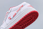 Nike Air Jordan 1 Low White and Pink Women's Sneakers