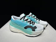 On Cloudboom Max Running Shoes, White and Light Blue