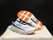 On Cloudmonster Sneakers in Mist White and Blue