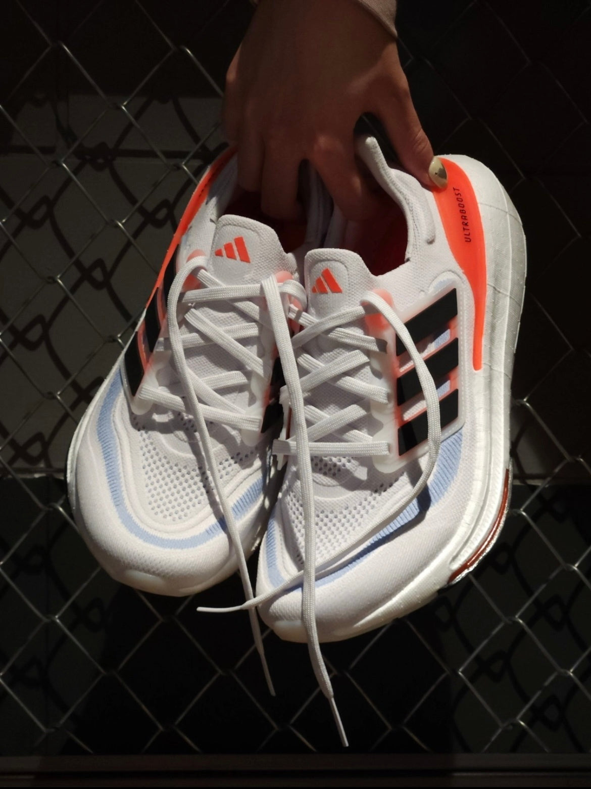 Adidas Ultraboost 23 Running Shoes White Black Orange HQ6351