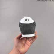 Alo Yoga Sunset Low-Top Suede Sneakers in Charcoal